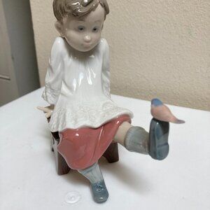 Lladro Porcelain "Talk to Me" Choir Boy With Bird Figurine #5987